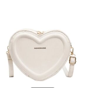 Chic Cream Heart Crossbody Bag